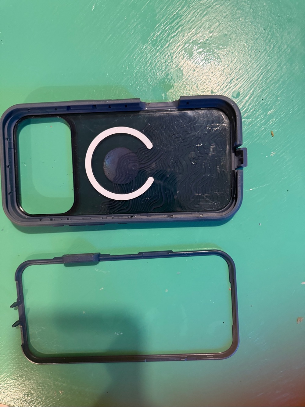 OtterBox Navy Blue Phone Case with White MagSafe Ring